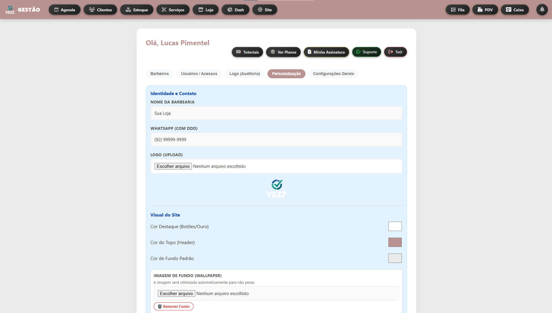 Personalização Tema 3